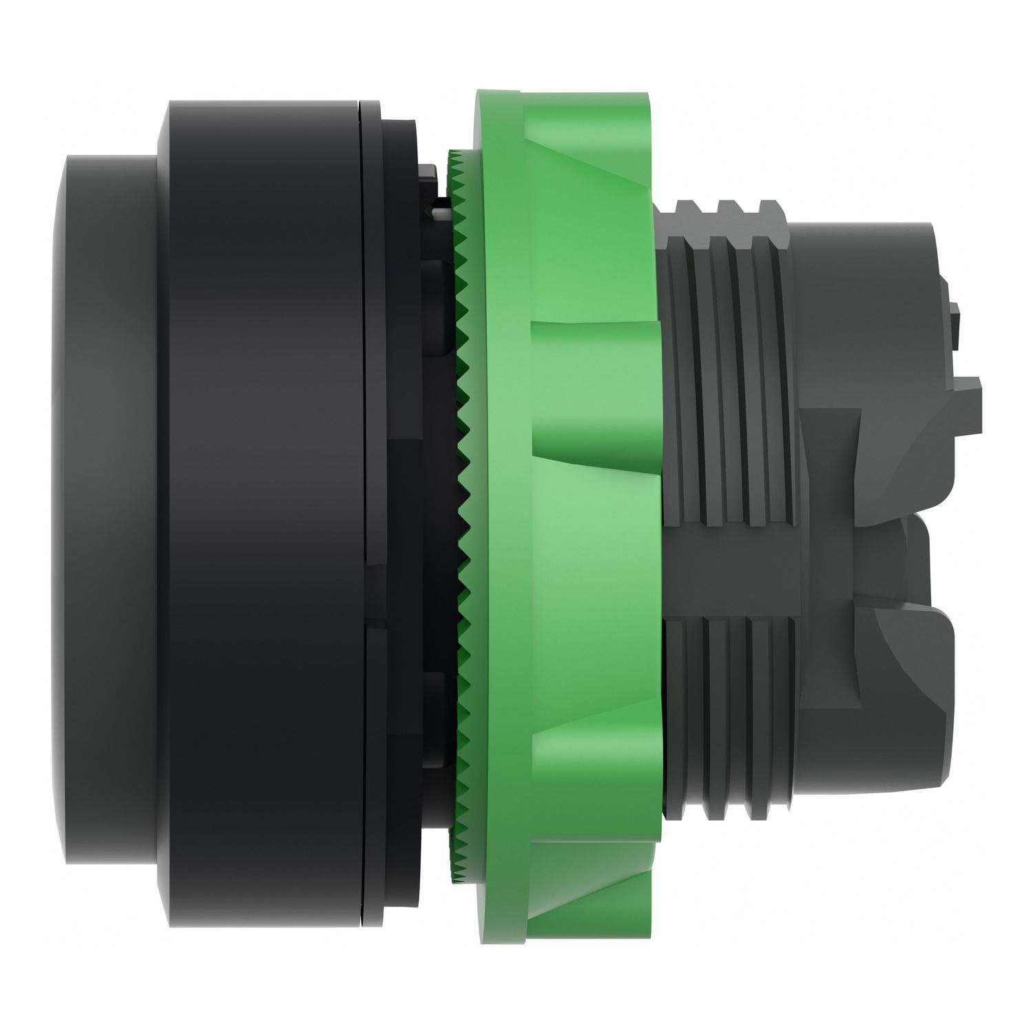 Picture of Push button head, Harmony XB5, plastic, projecting, black, 22mm, spring return, unmarked