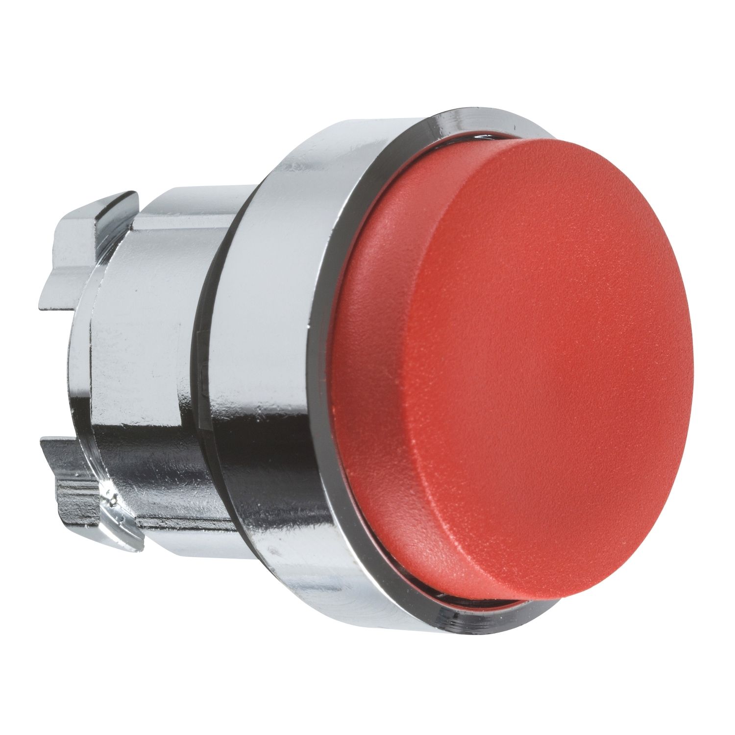 Picture of Head for illuminated push button, Harmony XB4, metal, red projecting, 22mm, push-push, unmarked