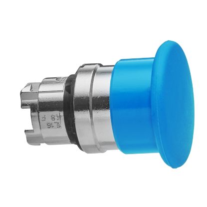 Picture of Head for non illuminated pushbutton, Harmony XB4, mushroom 40mm, metal, blue, 22mm, spring return