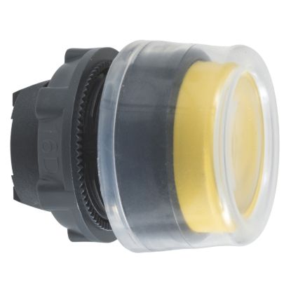 Picture of Head for non illuminated push button, Harmony XB5, plastic, projecting, yellow, 22mm, spring return, booted, unmarked