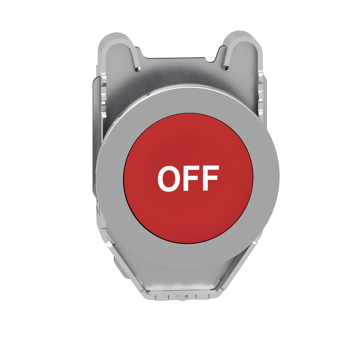 Picture of Head for non illuminated push button, Harmony XB4, flush mounted red flush caps pushbutton white marked "OFF"