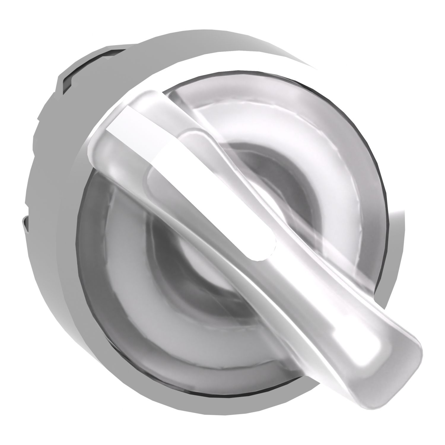 Picture of Head for illuminated selector switch, Harmony XB4, universal LED,  white handle, 22mm, 2 positions, spring return