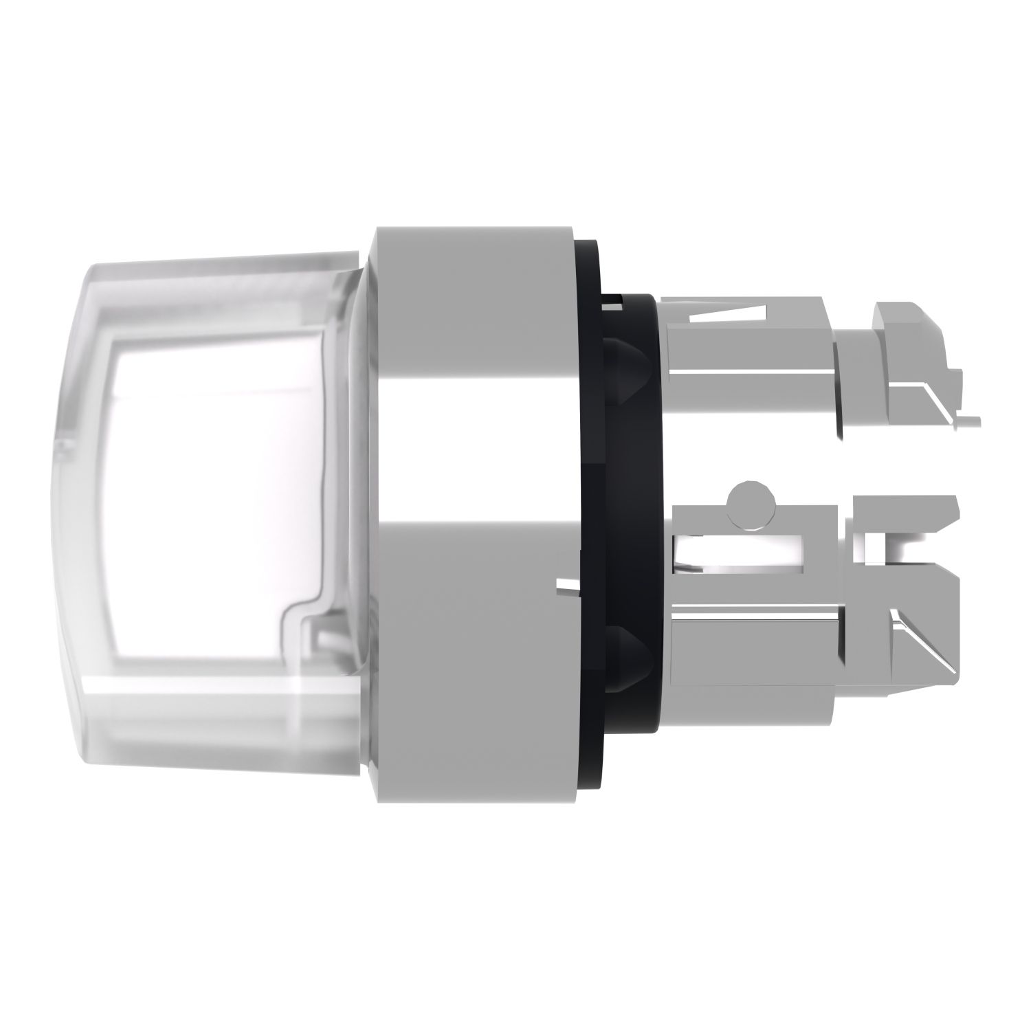 Picture of Head for illuminated selector switch, Harmony XB4, universal LED,  white handle, 22mm, 2 positions, spring return