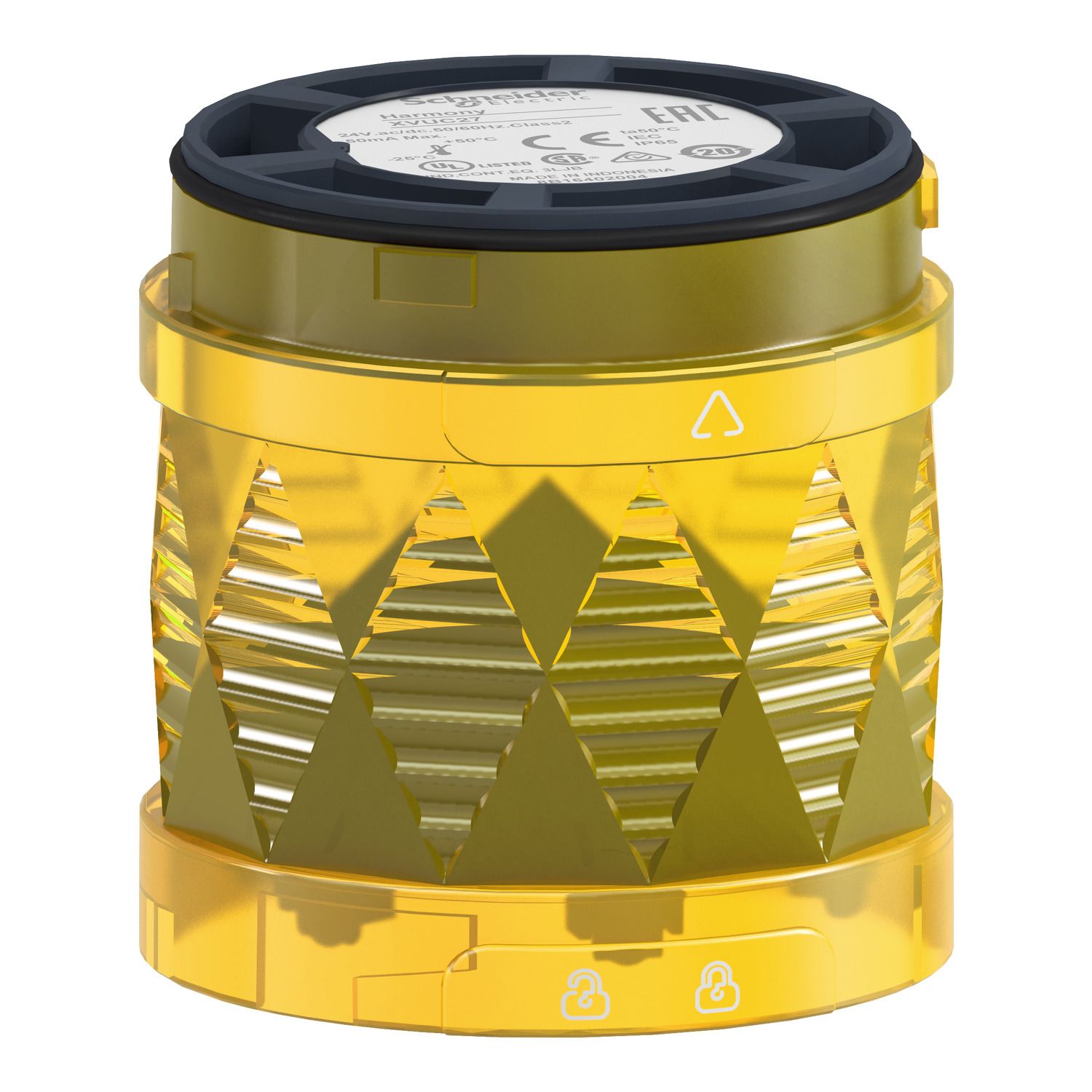 Picture of Illuminated LED unit for modular tower lights, Harmony XVU, yellow, Ø60, steady, IP65, 24 V AC/DC