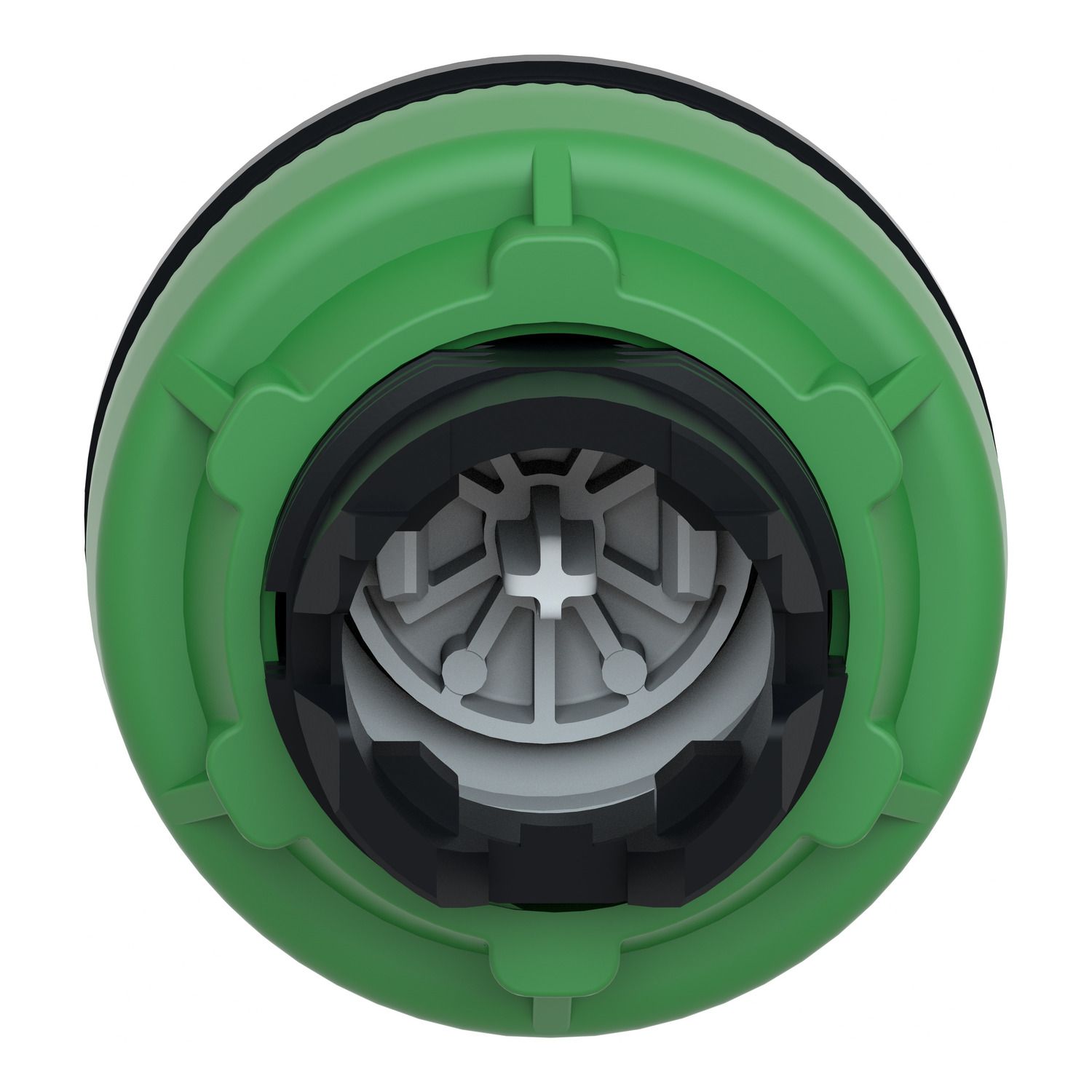 Picture of Antimicrobial Flush mounted push button head, Harmony XB5, plastic, white, 30mm, spring return, unmarked