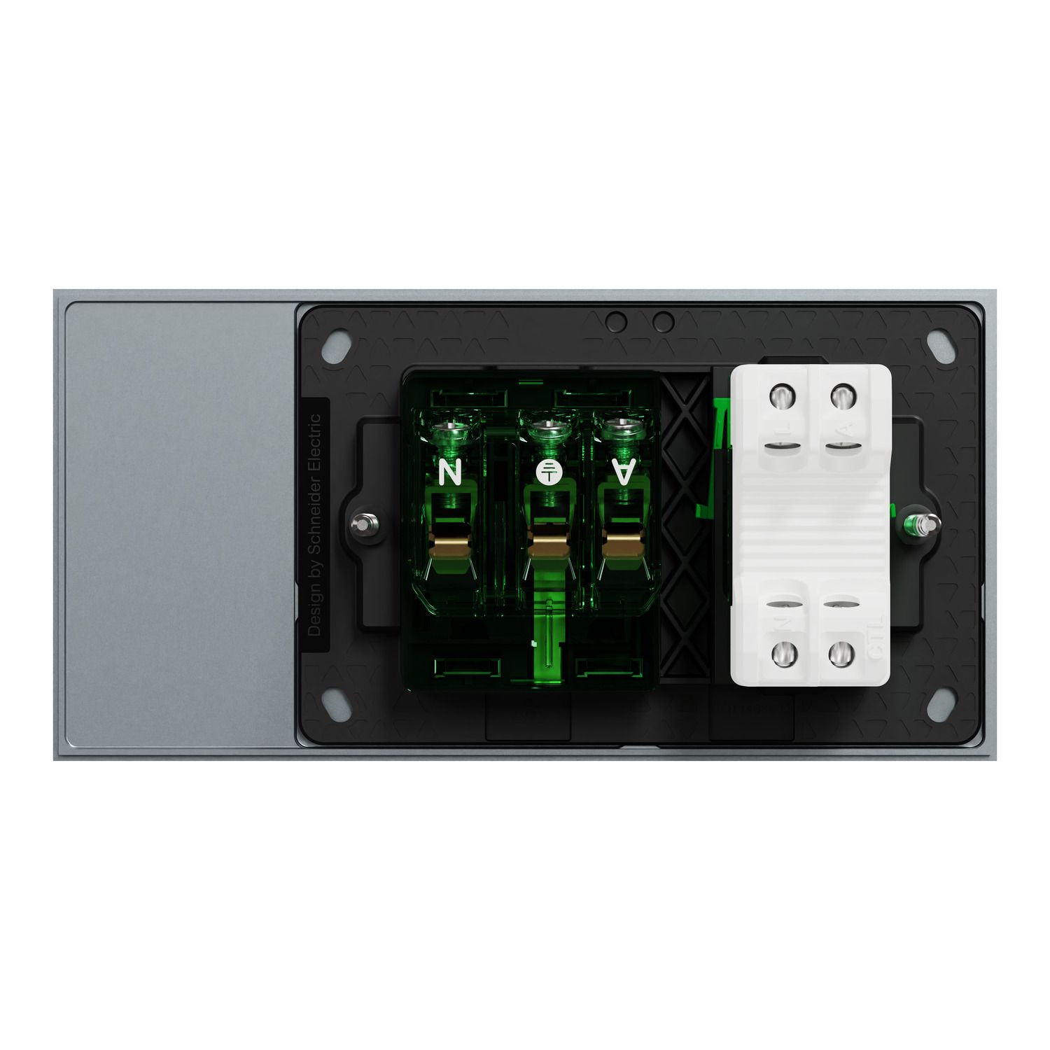 Picture of Single Switch Power Point, Clipsal Solis T Series, Smart Switch, Horizontal Mount, 230V-240V, 10A