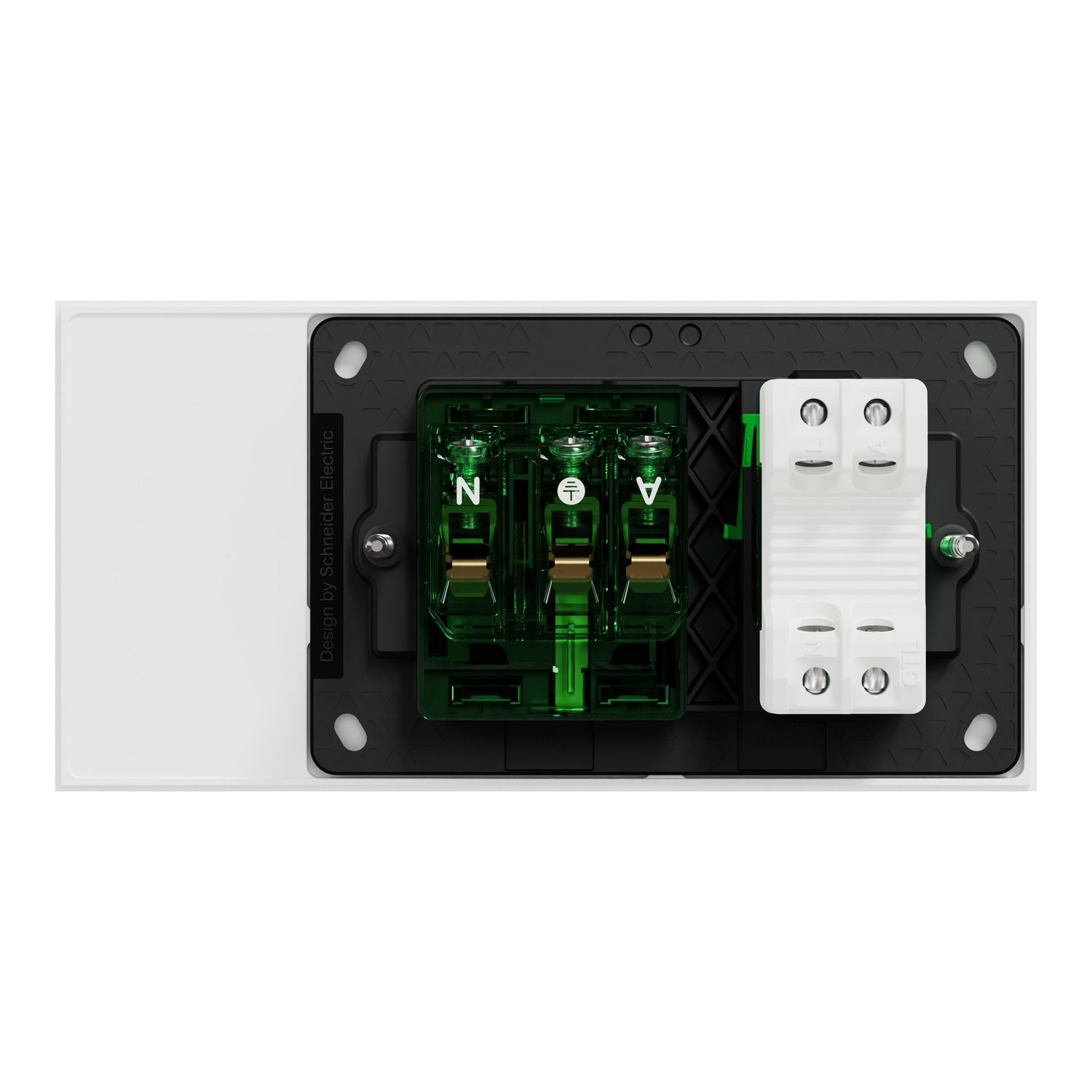 Picture of Single Switch Power Point, Clipsal Solis T Series, Smart Switch, Horizontal Mount, 230V-240V, 10A