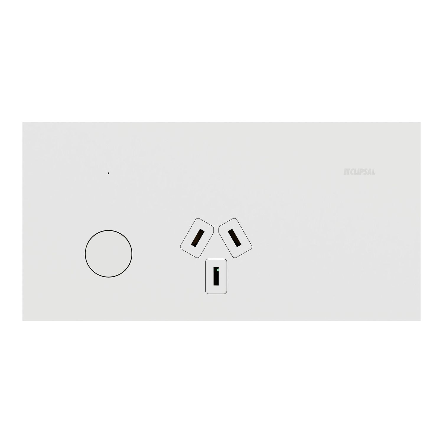 Picture of Single Switch Power Point, Clipsal Solis T Series, Smart Switch, Horizontal Mount, 230V-240V, 10A