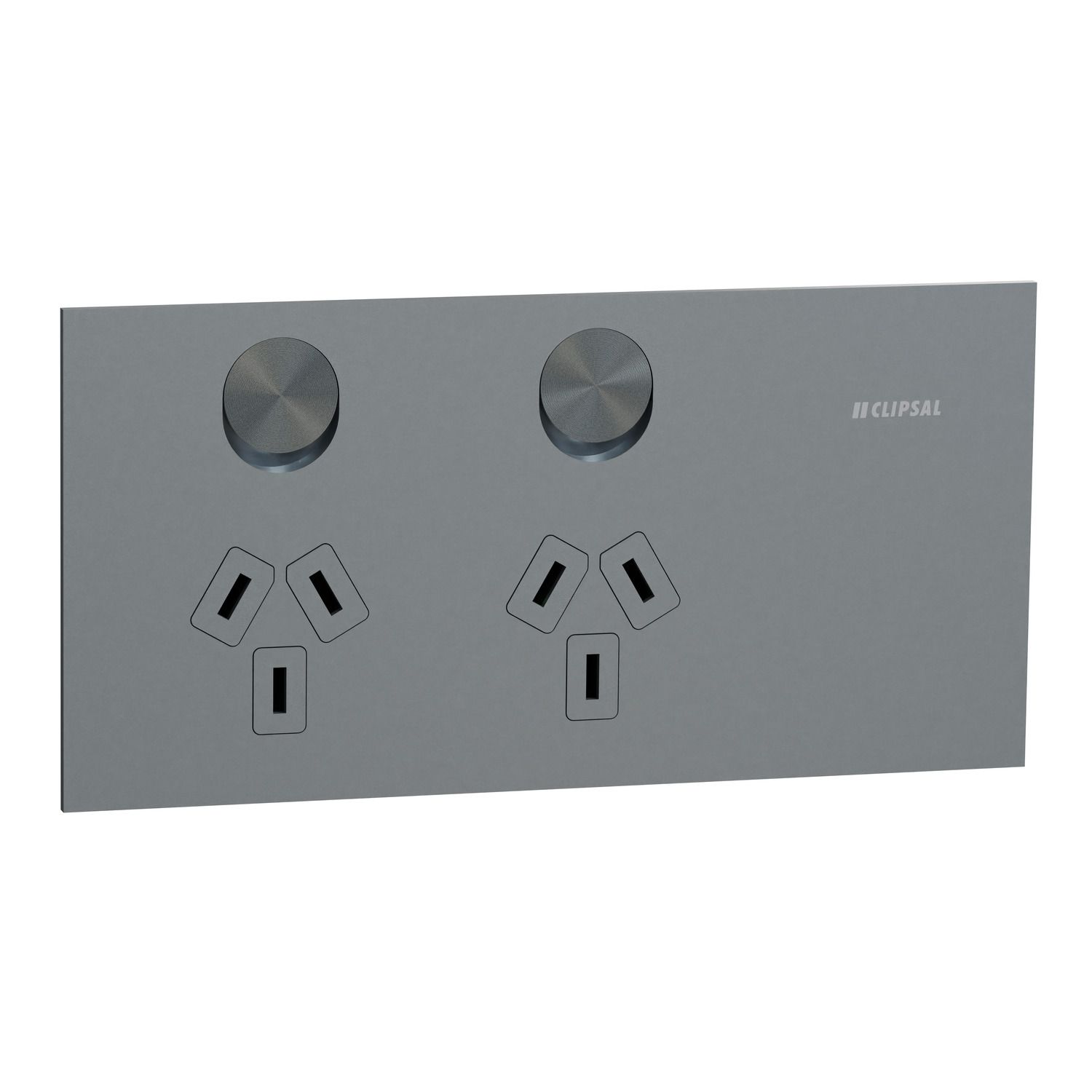 Picture of Double Switch Power Point, Clipsal Solis T Series, Horizontal Mount, 230V-240V, 10A