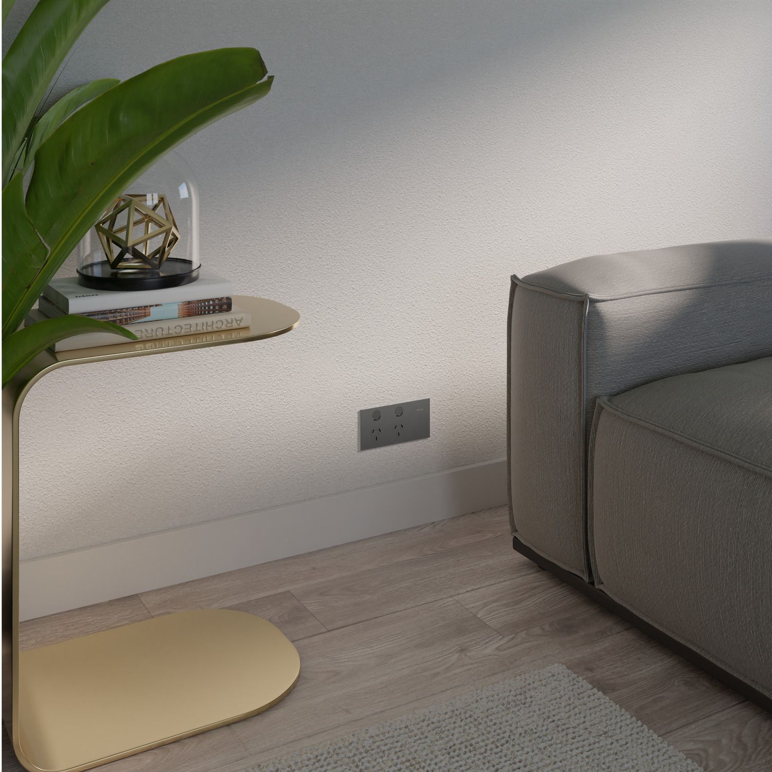 Picture of Double Switch Power Point, Clipsal Solis T Series, Horizontal Mount, 230V-240V, 10A