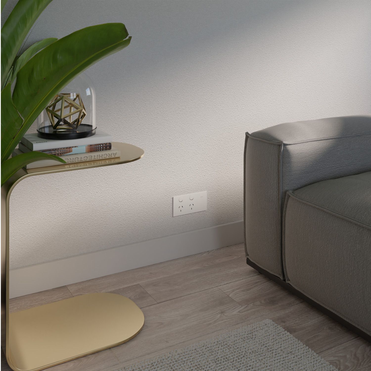 Picture of Double Switch Power Point, Clipsal Solis, Horizontal Mount, 230V-240V, 10A