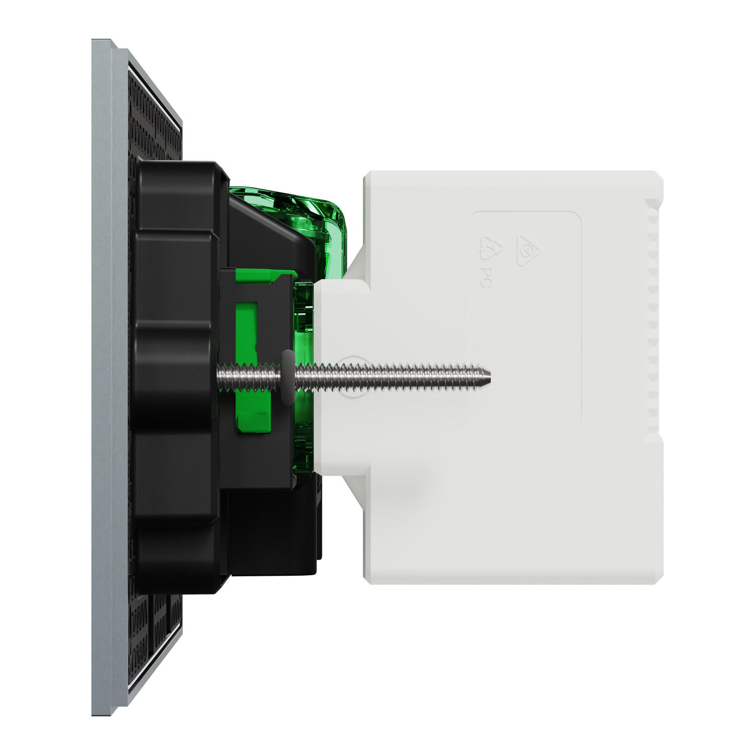 Picture of Double Switch Power Point, Clipsal Solis T Series, with USB C Charger, Horizontal Mount, 230V-240V, 10A