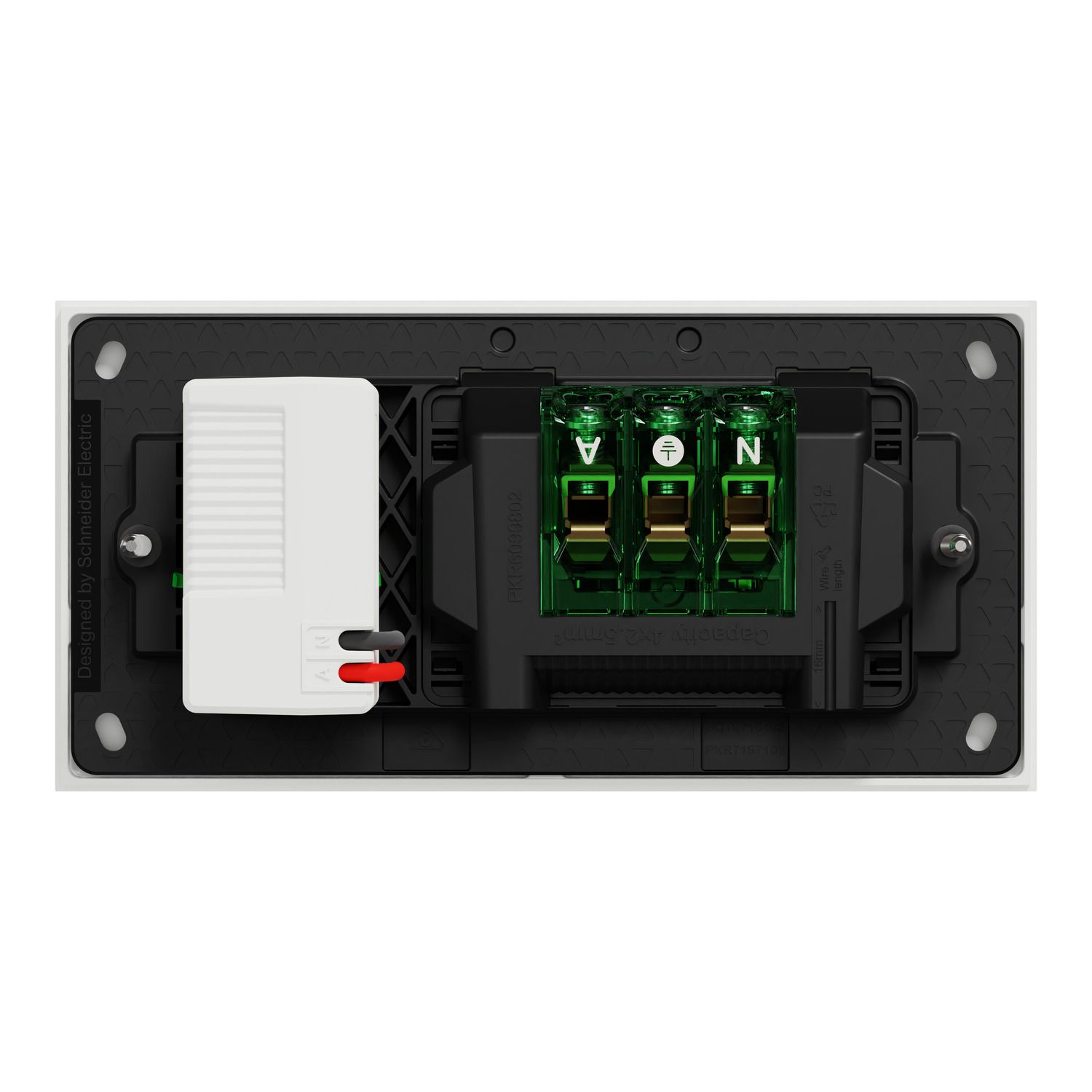 Picture of Double Switch Power Point, Clipsal Solis T Series, with USB C Charger, Horizontal Mount, 230V-240V, 10A