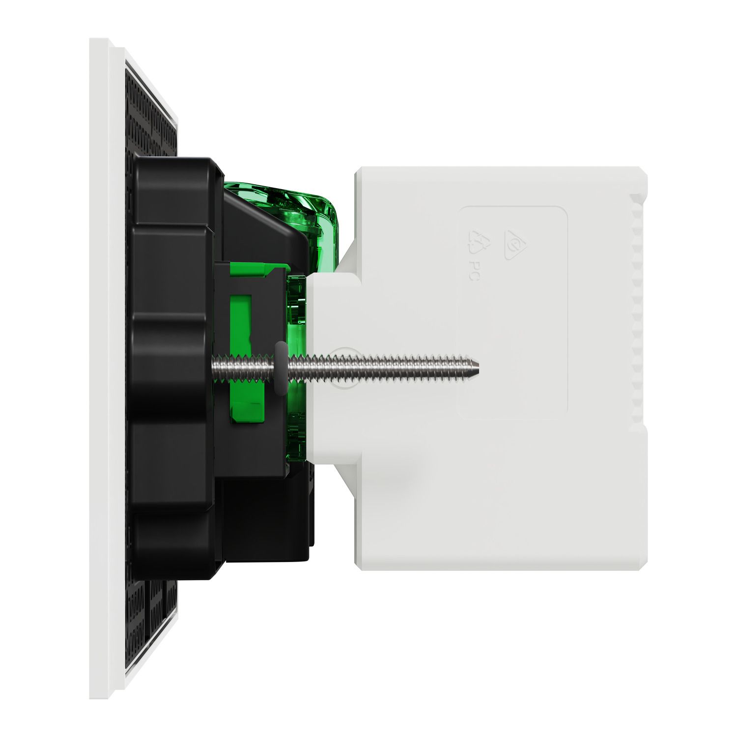 Picture of Double Switch Power Point, Clipsal Solis T Series, with USB C Charger, Horizontal Mount, 230V-240V, 10A