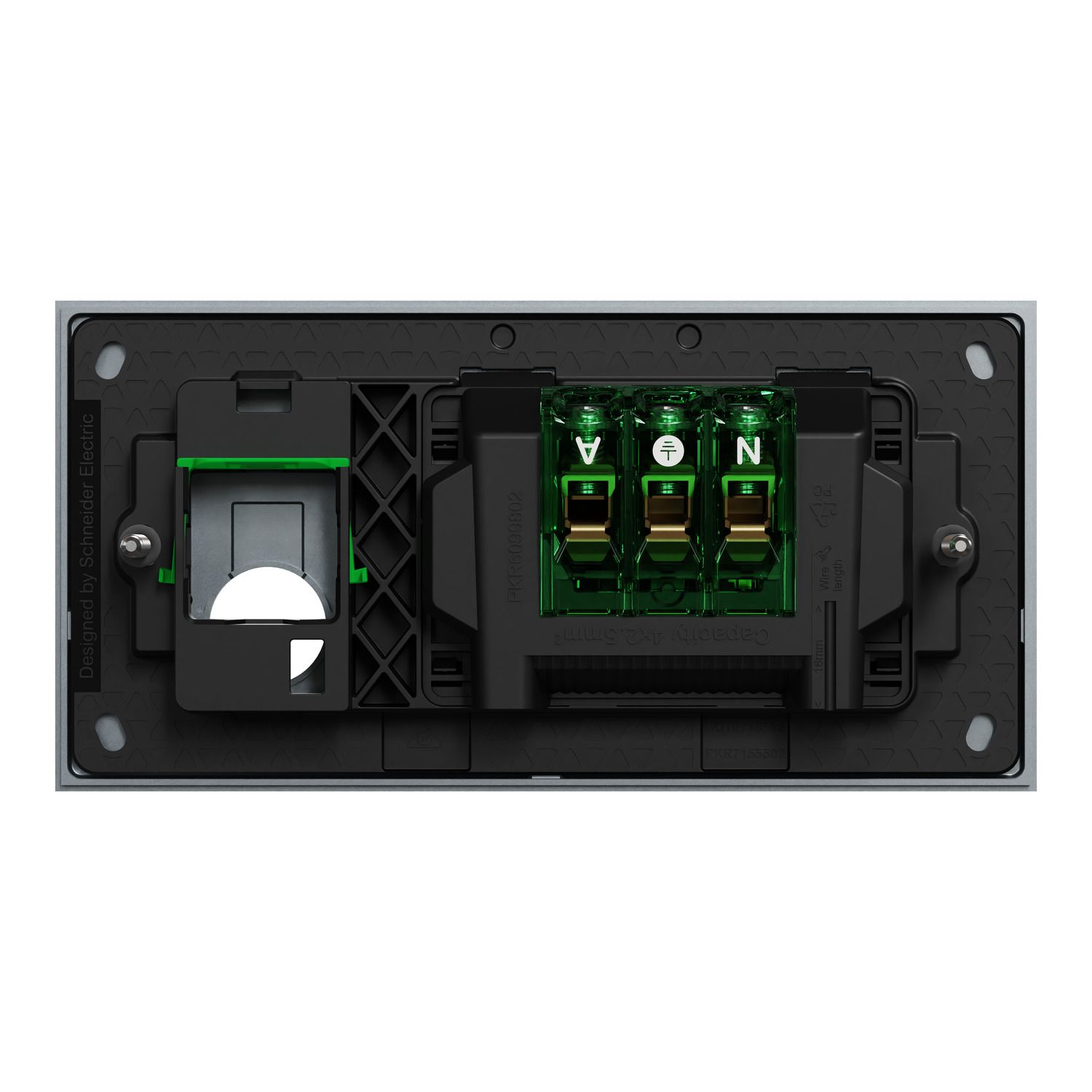 Picture of Double Switch Power Point, Clipsal Solis T Series, Horizontal Mount, 230V-240V, 10A, Removable Extra Switch