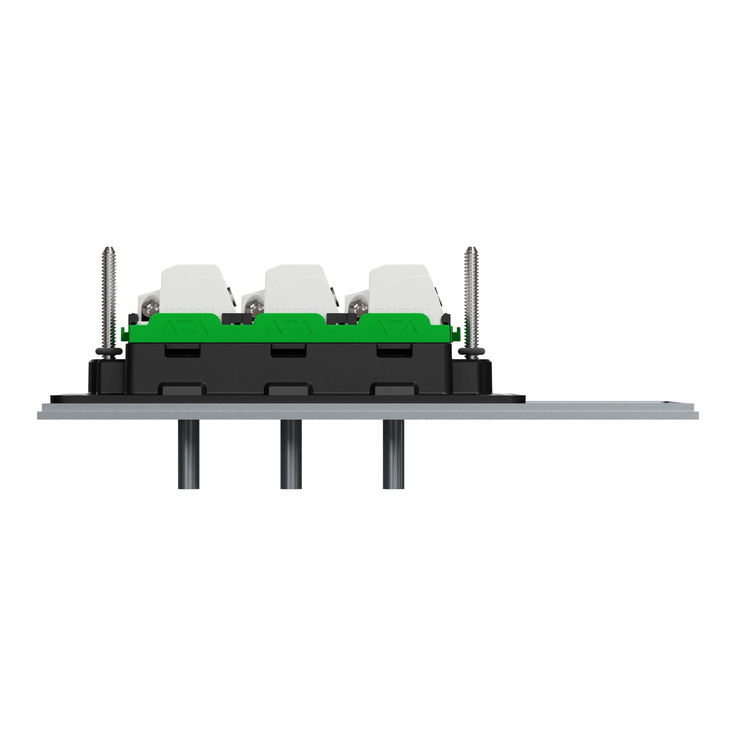 Picture of Flush Switch, Clipsal Solis T Series, Horizontal Mount, 3 Gang, 230V-240V, 10AX 1-Way/2-Way