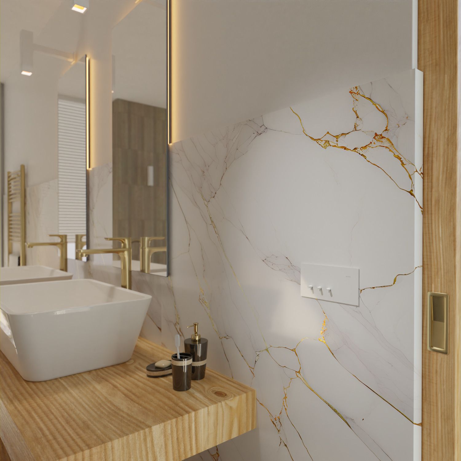 Picture of Flush Switch, Clipsal Solis T Series, Horizontal Mount, 3 Gang, 230V-240V, 10AX 1-Way/2-Way