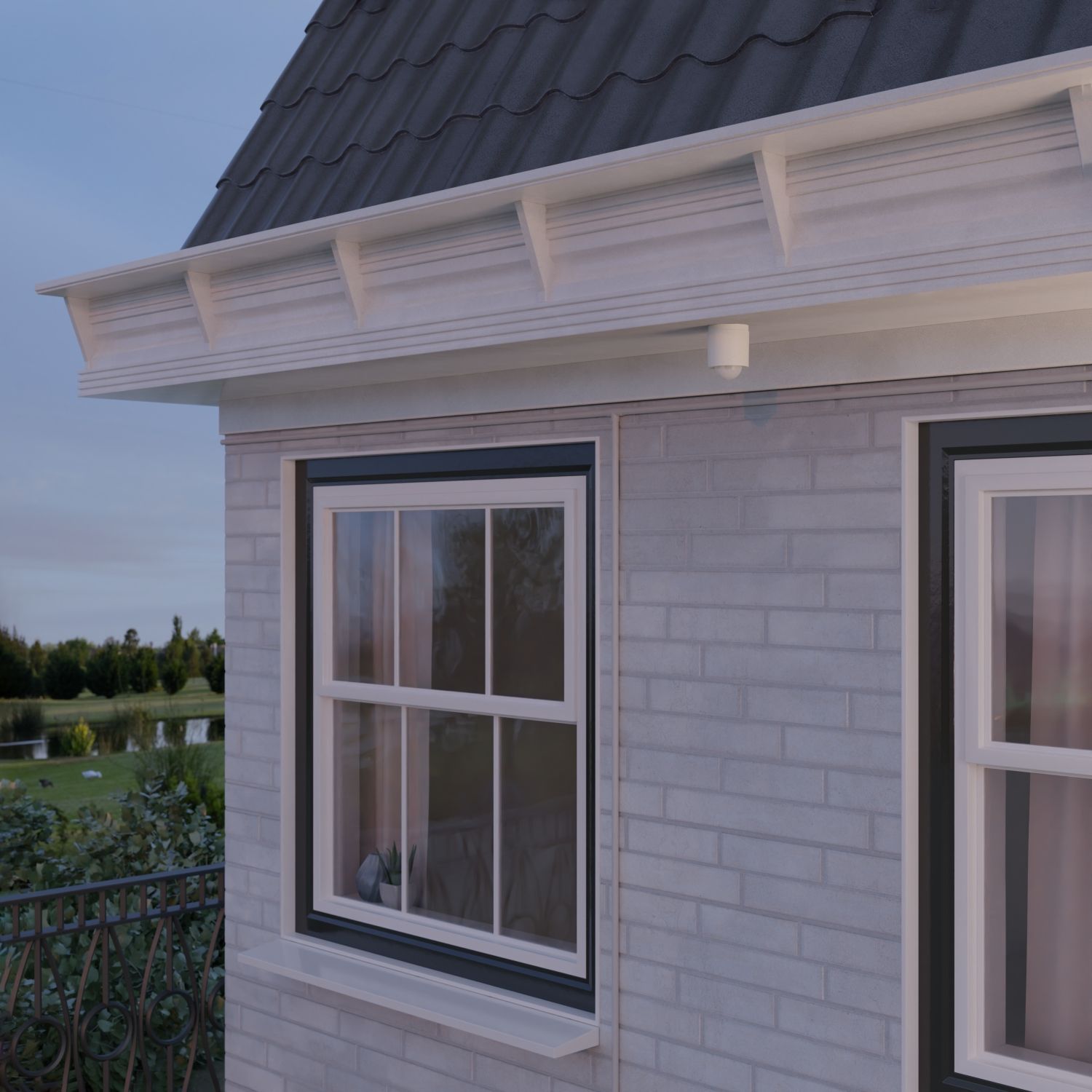 Picture of Clipsal - Motion Sensor, Movement sensor, works with wiser, infrascan outdoor, 360, 240VAC, 3-wires, IP66, white