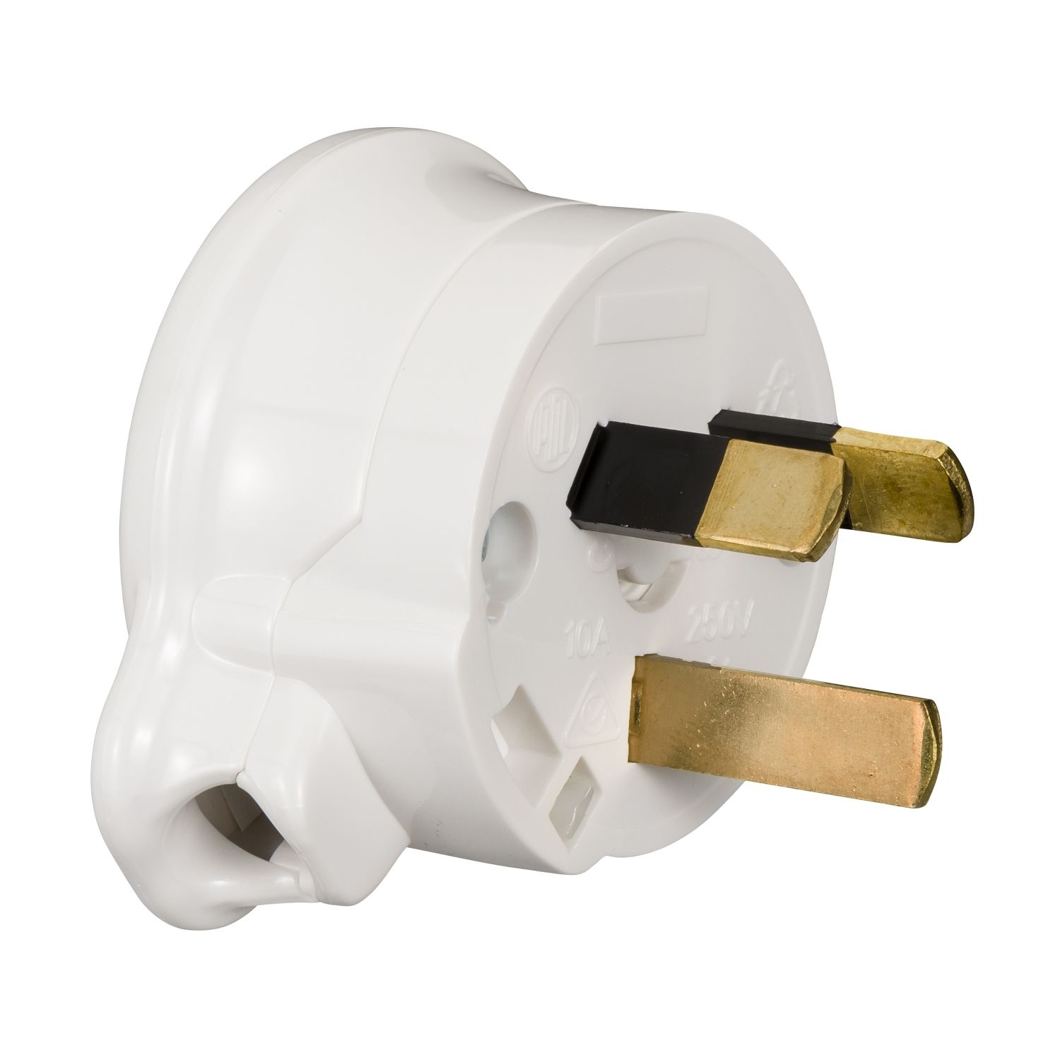 Picture of Side Entry 3Pin Rewireable Heavy Duty Plug; 10A, White