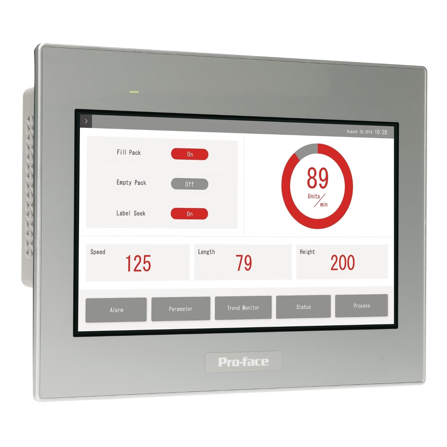 Picture of 4"W touch panel display, 1Ethernet, USB host, 24VDC