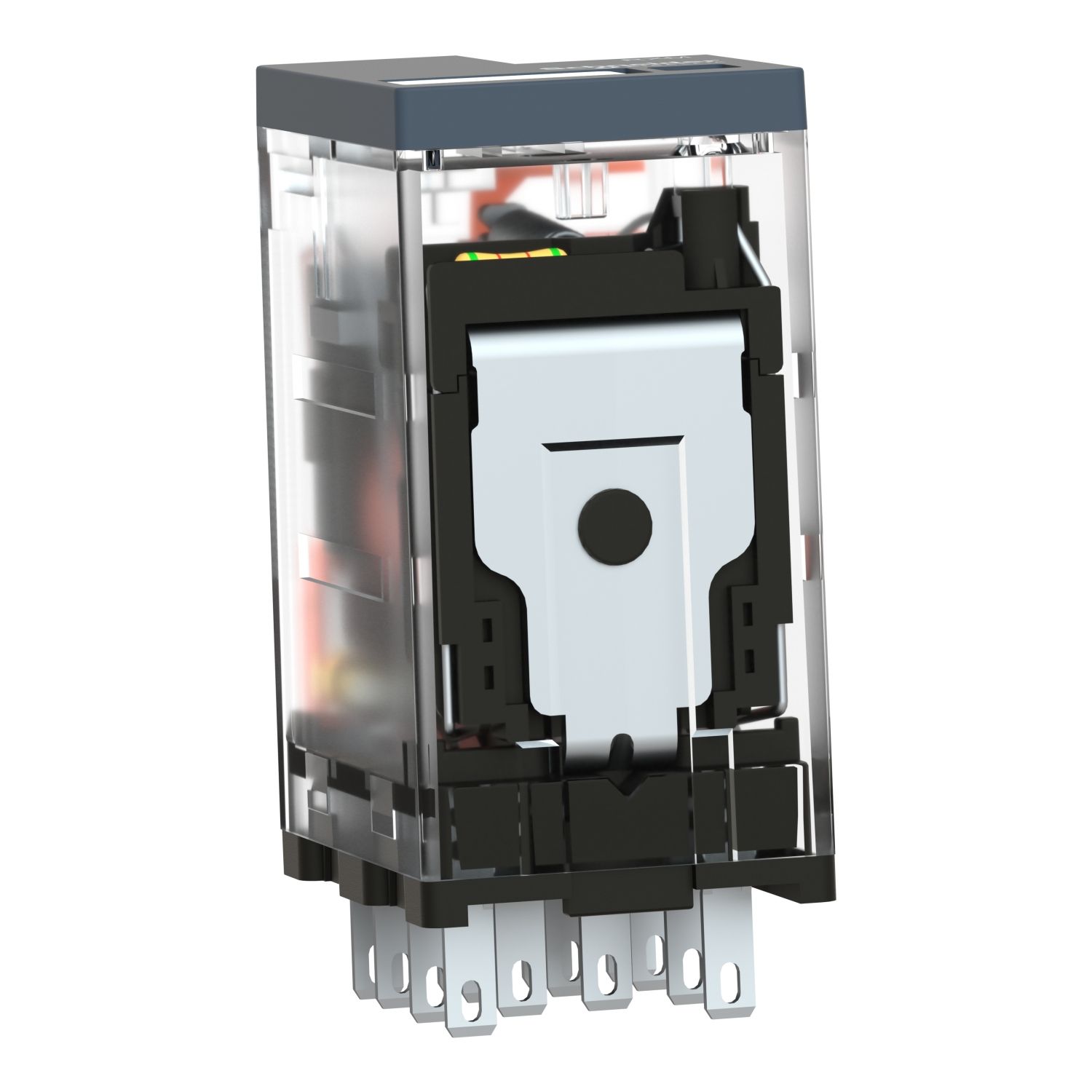Picture of miniature plug in relay, Harmony Electromechanical Relays, 6A, 4CO, with LED, 24V DC