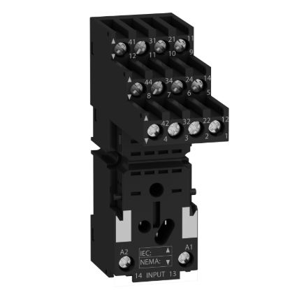 Picture of Socket for RXM2 RXM4 relays, Harmony Timer Relays, screw connectors, separate contact