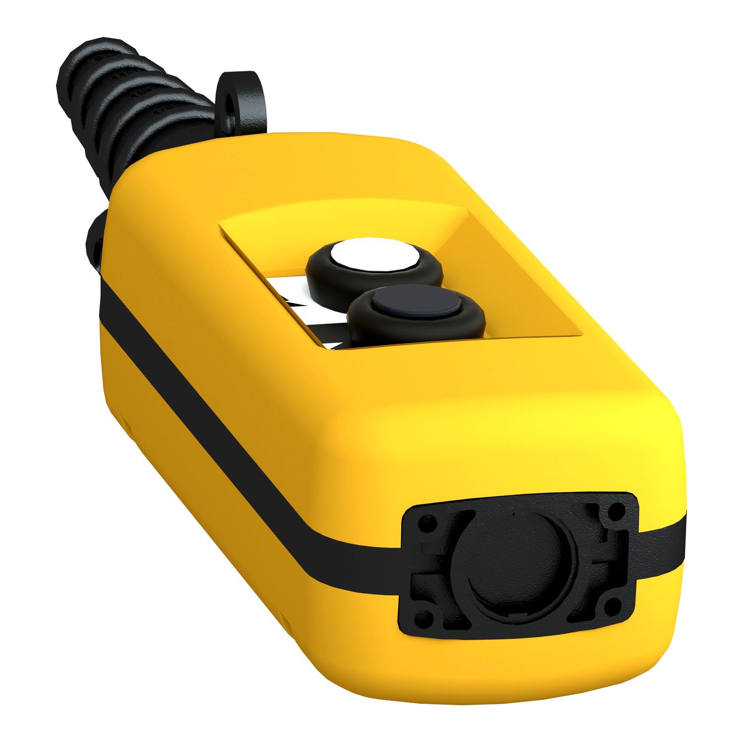 Picture of Pendant control station, Harmony XAC, plastic, yellow, 2 push buttons with 2NO+1NC
