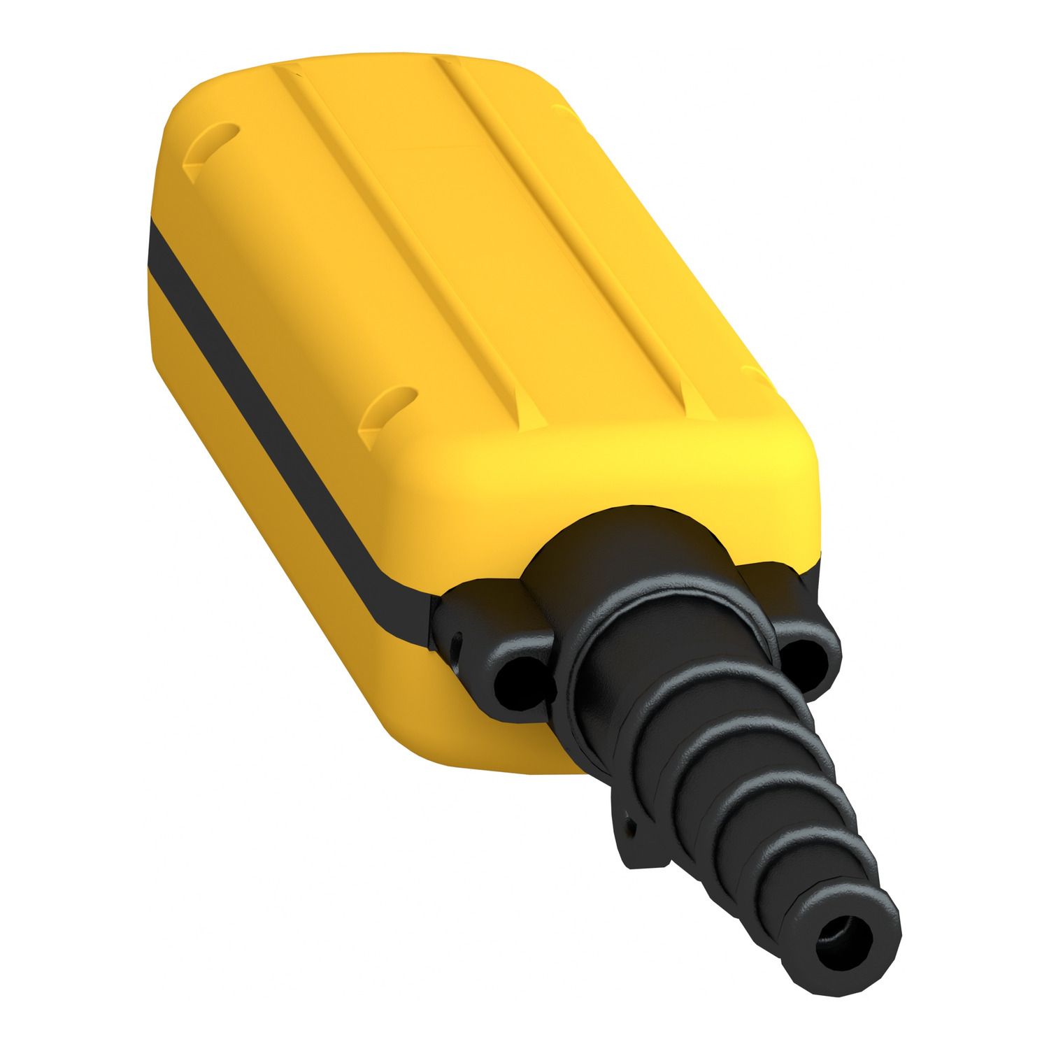 Picture of Pendant control station, Harmony XAC, plastic, yellow, 2 push buttons with 2NO+1NC