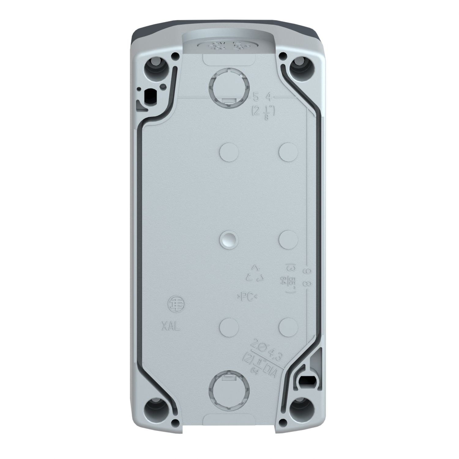 Picture of Control station, Harmony XALD XALK, plastic, dark grey, 1 red pilot light/1 green flush I/1 red flush O push buttons, Ø22 , spring return