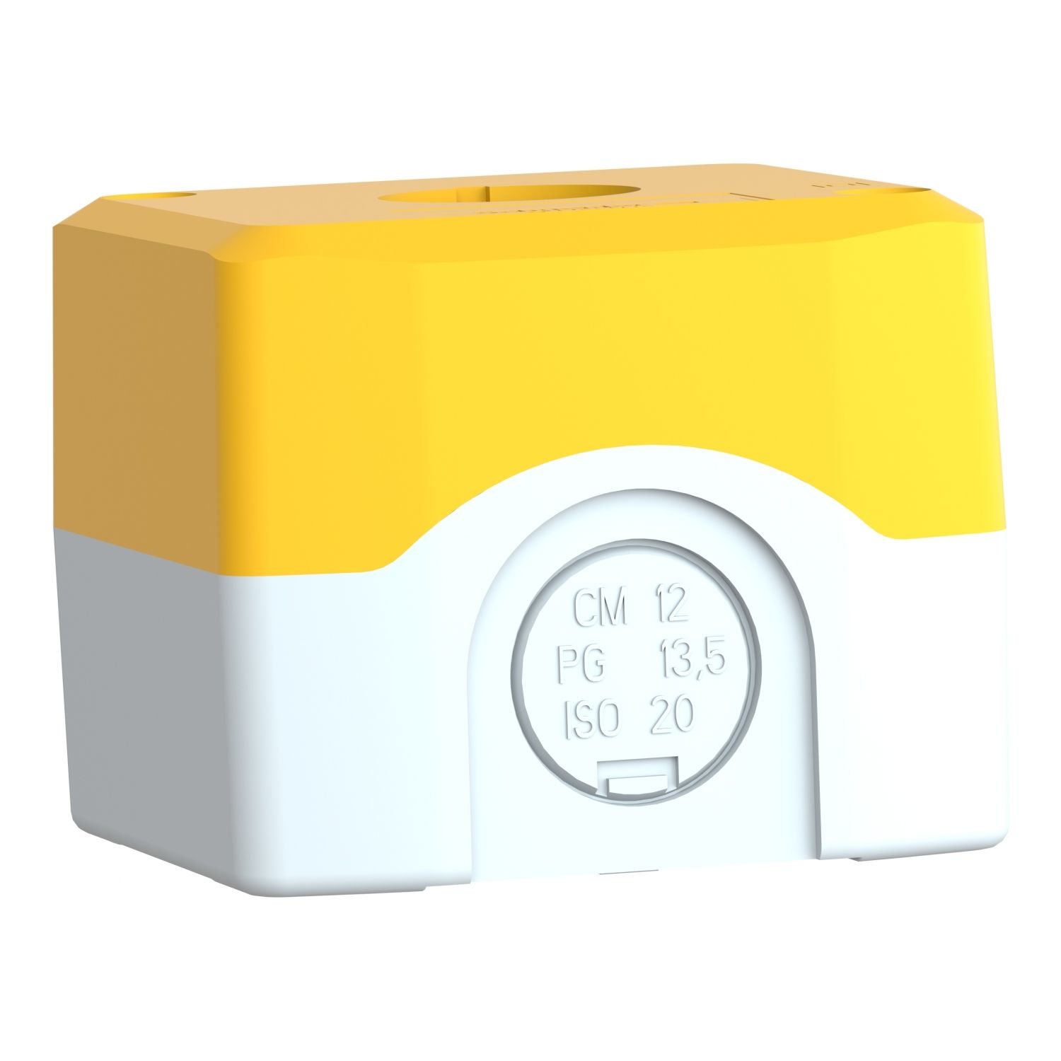 Picture of Empty control station, Harmony XALD, XALK, plastic, yellow, 1 cut out, unmarked, UL CSA certified