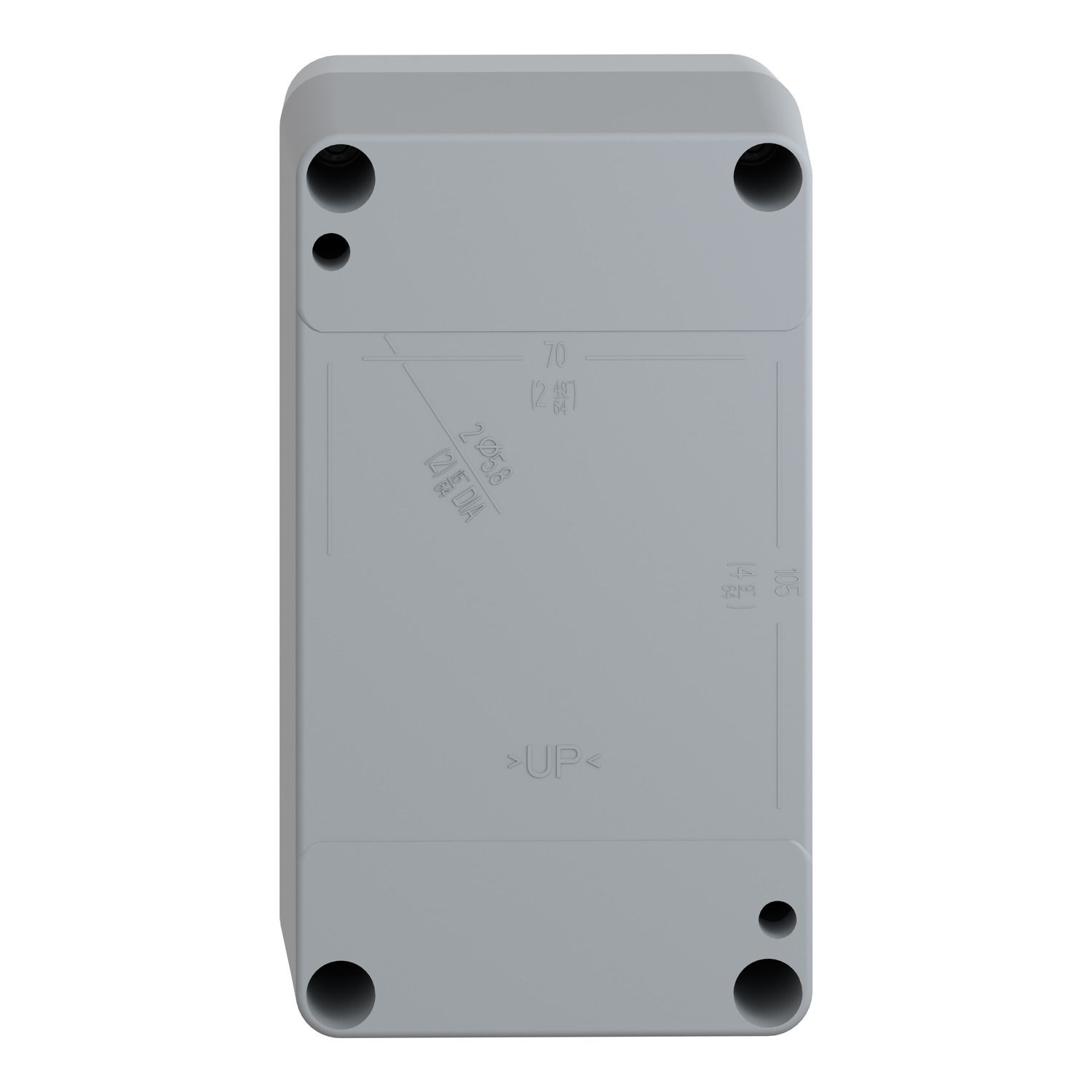 Picture of Empty control station without hinges, Harmony XAP, XB2 SL, plastic, grey, undrilled, 85x146x87mm