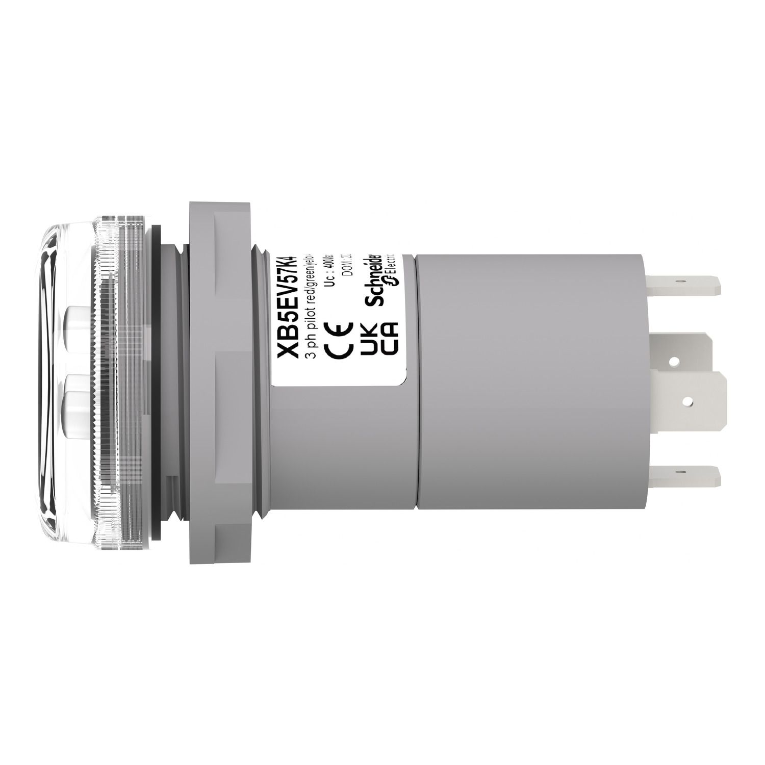 Picture of Monolithic pilot light, Harmony XB5, 3 phases Voltage, indicator with 3 LED, red, green, yellow, 400V AC