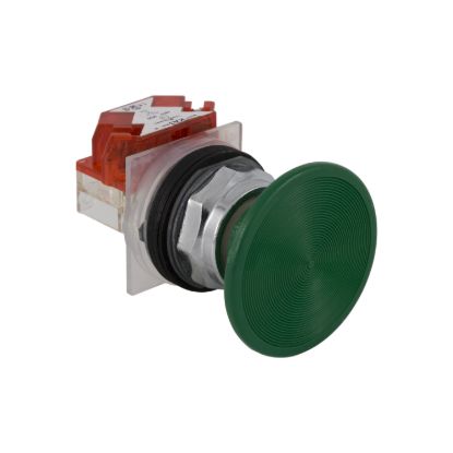 Picture of Head for spring return push button, Harmony 9001K, metal, mushroom 57mm, green, 30mm