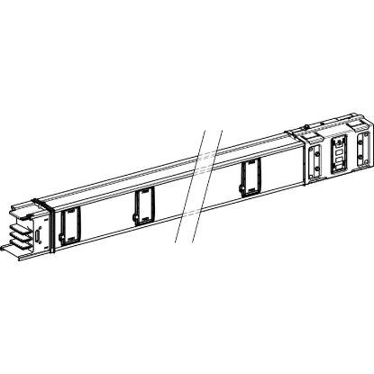 Picture of Horizontal distribution length, Canalis KSA500, aluminium, 500A, fixed length 5m, 10 outlets, 3L+PE, white RAL9001