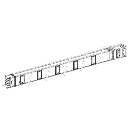 Picture of Horizontal distribution length, Canalis KSA500, aluminium, 500A, fixed length 5m, 10 outlets, 3L+N+PE, white RAL9001