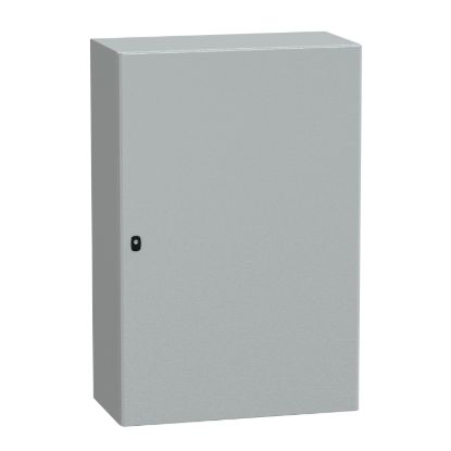 Picture of Wall mounted steel enclosure, Spacial S3D, plain door, with mounting plate, 1200x800x400mm, IP66, IK10