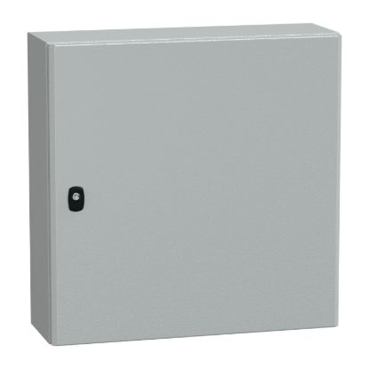 Picture of Wall mounted steel enclosure, Spacial S3D, plain door, with mounting plate, 600x600x200mm, IP66, IK10