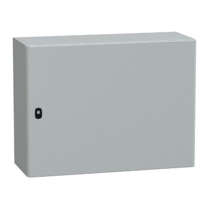 Picture of Wall mounted steel enclosure, Spacial S3D, plain door, with mounting plate, 600x800x300mm, IP66, IK10