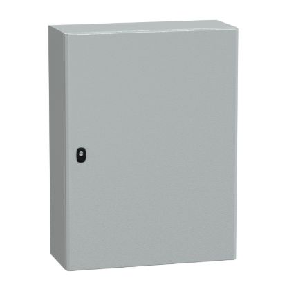 Picture of Wall mounted steel enclosure, Spacial S3D, plain door, with mounting plate, 800x600x250mm, IP66, IK10