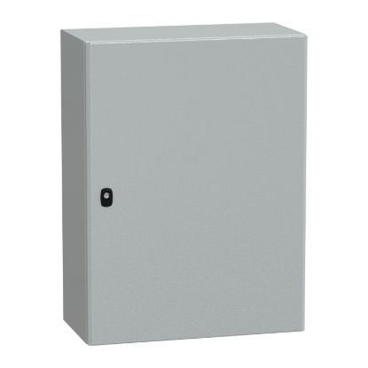 Picture of Wall mounted steel enclosure, Spacial S3D, plain door, with mounting plate, 800x600x300mm, IP66, IK10