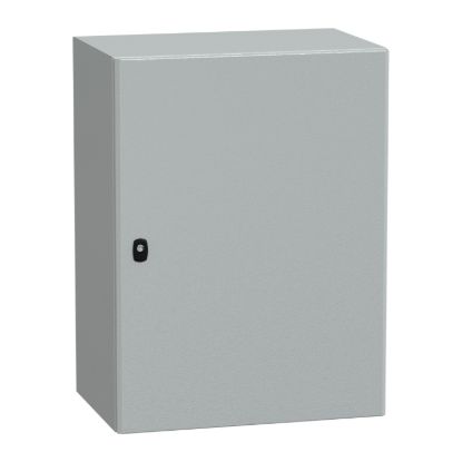 Picture of Wall mounted steel enclosure, Spacial S3D, plain door, with mounting plate, 800x600x400mm, IP66, IK10