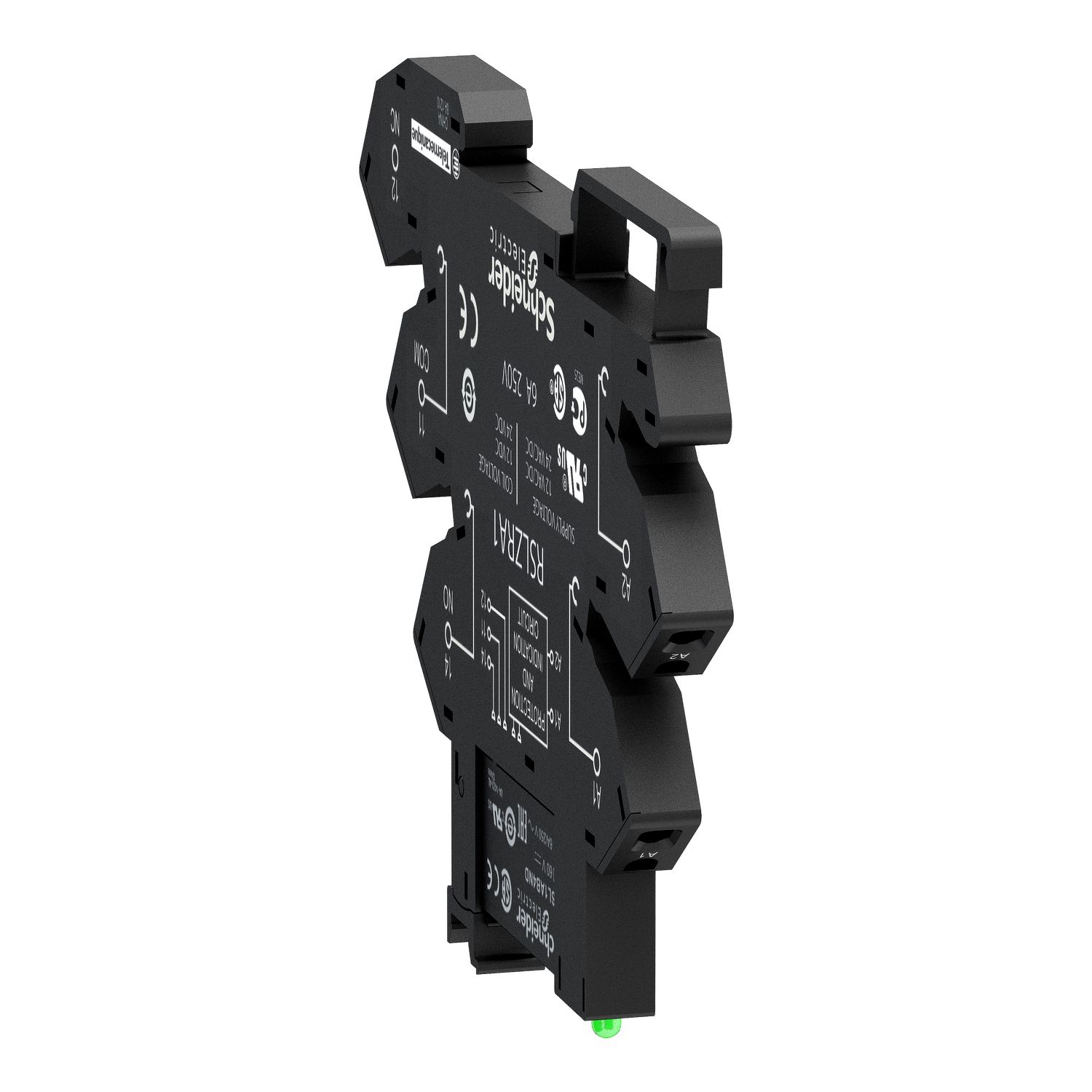 Picture of Slim interface relay pre assembled, Harmony Electromechanical Relays, 6A, 1CO, with LED, screw connectors, 12V AC DC