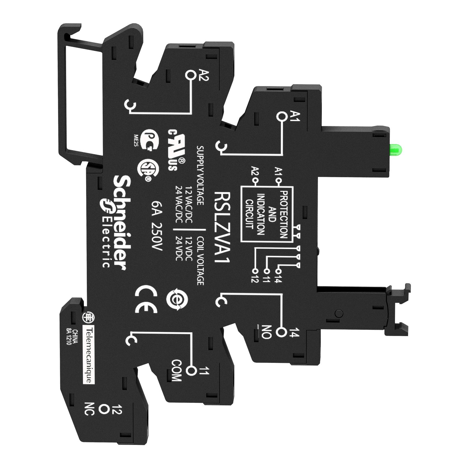 Picture of Socket equipped with LED and protection circuit, Harmony Electromechanical Relays, for RSL1 relays, srew connector, 12...24V AC DC