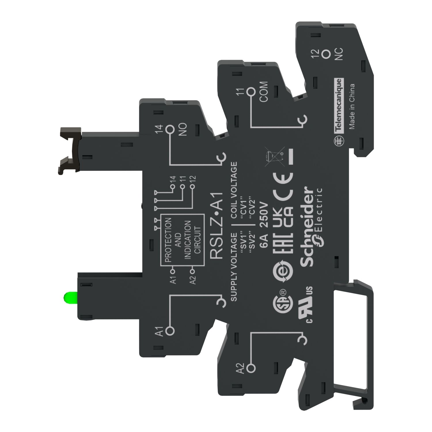 Picture of Socket equipped with LED and protection circuit, Harmony Electromechanical Relays, for RSL1 relays, srew connector, 230V AC DC