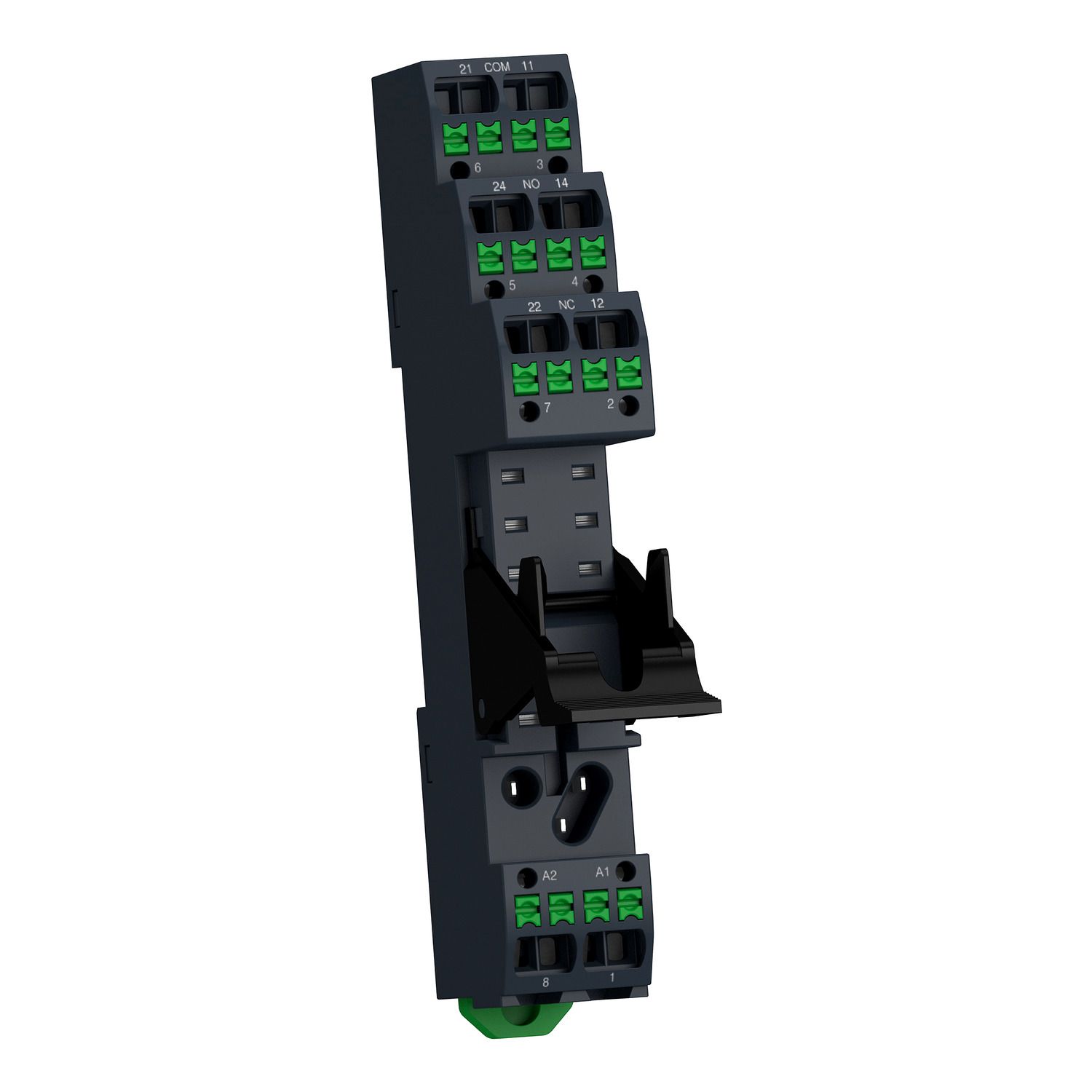 Picture of Push in socket with clamp, Harmony Electromechanical Relays, for RSB1A160 RSB2A080 relays, 10A, push in terminals, separate contact
