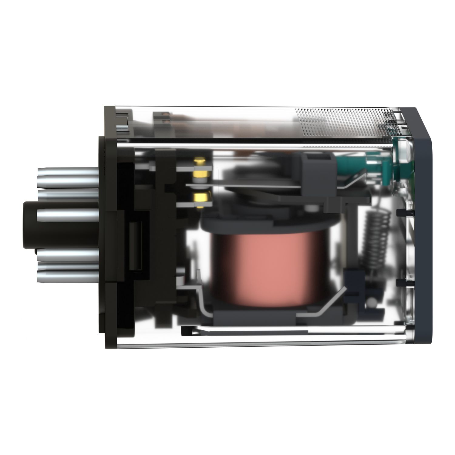 Picture of Universal plug in relay, Harmony Electromechanical Relays, 10A, 2CO, with LED, lockable test button, 24V DC