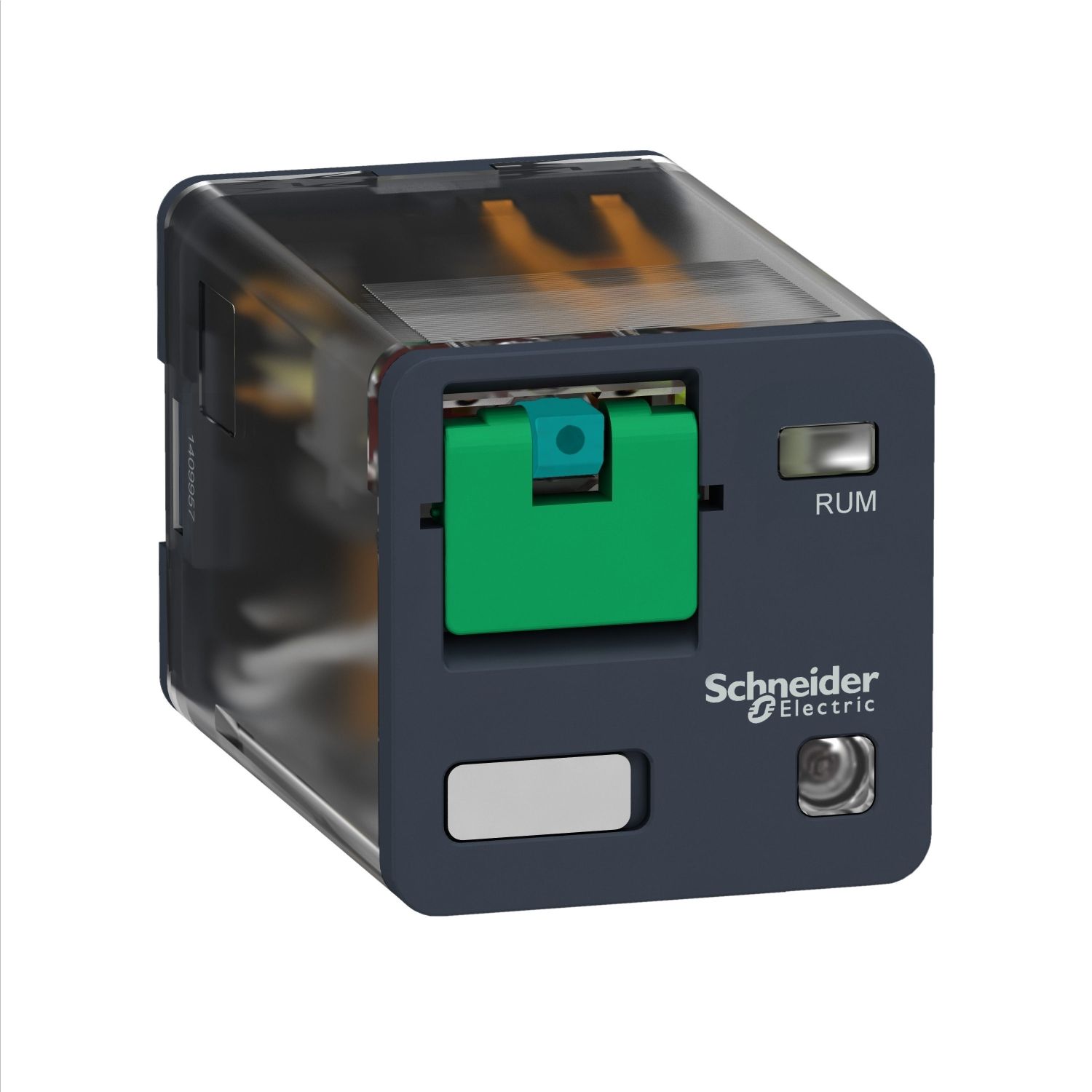 Picture of Universal plug in relay, Harmony Electromechanical Relays, 10A, 3CO, with LED, lockable test button, 125V DC