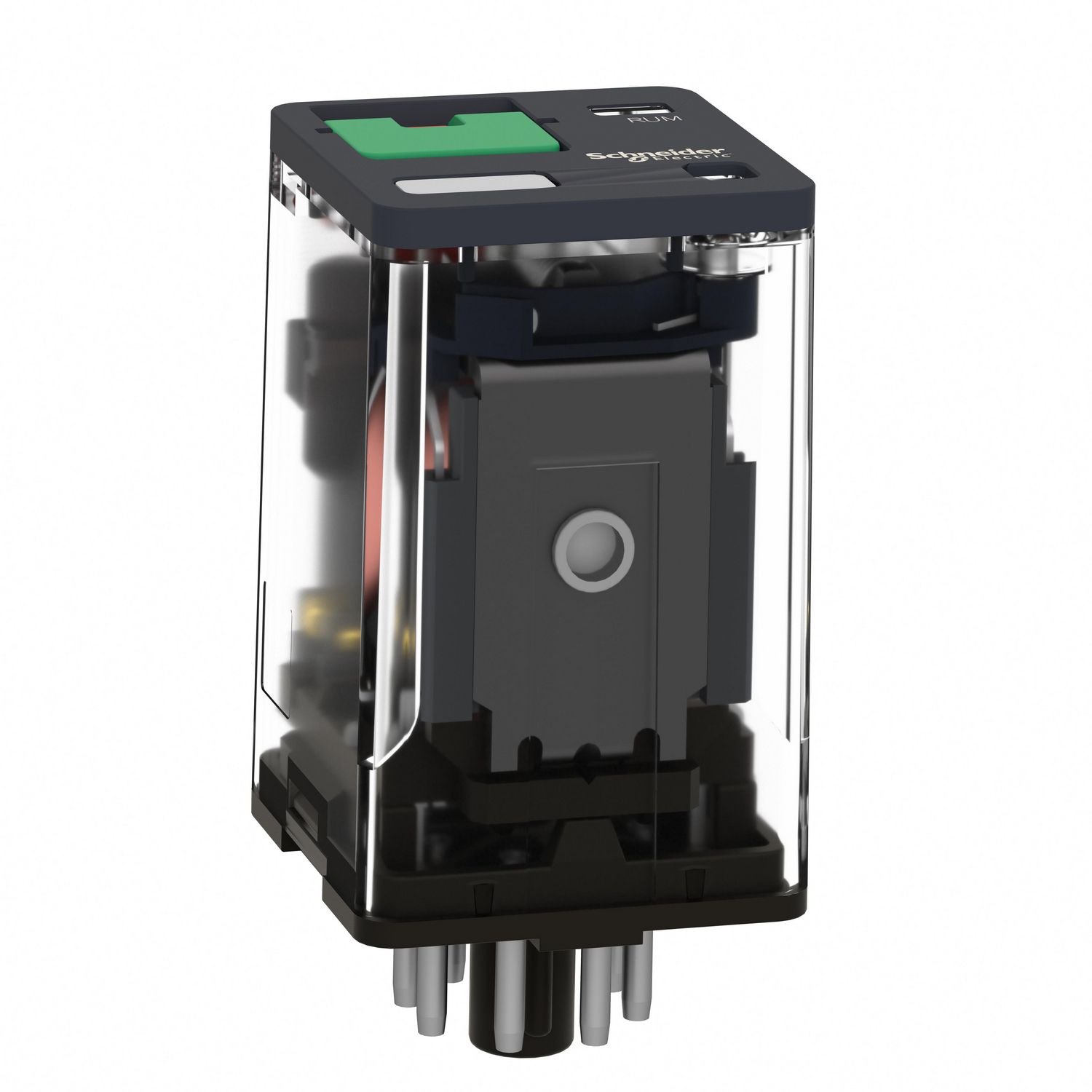 Picture of Universal plug in relay, Harmony Electromechanical Relays, 10A, 3CO, with LED, lockable test button, 230V AC