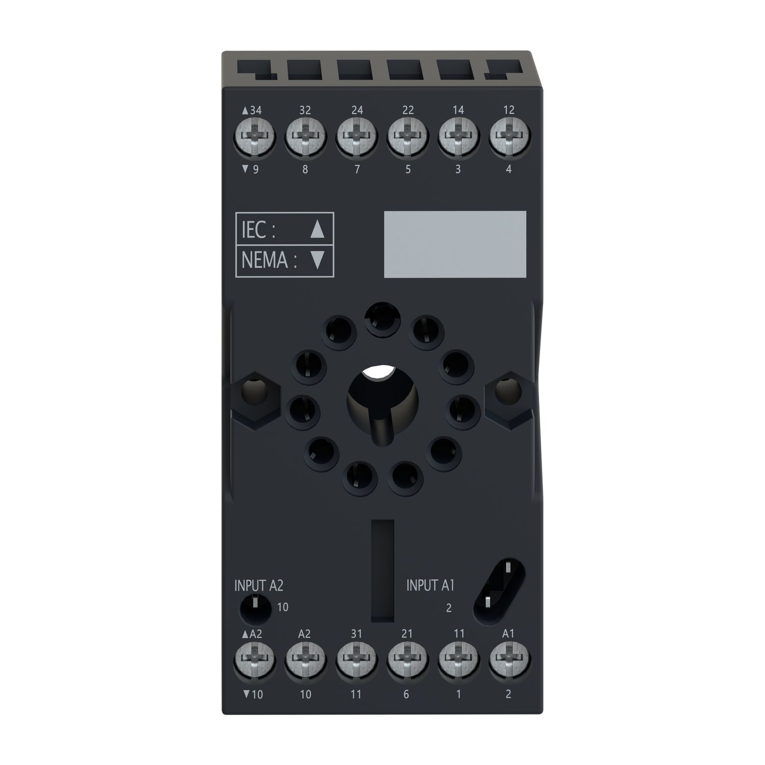 Picture of Socket for RUMC3 relays, Harmony Timer Relays, 10A, screw connectors, mixed contact