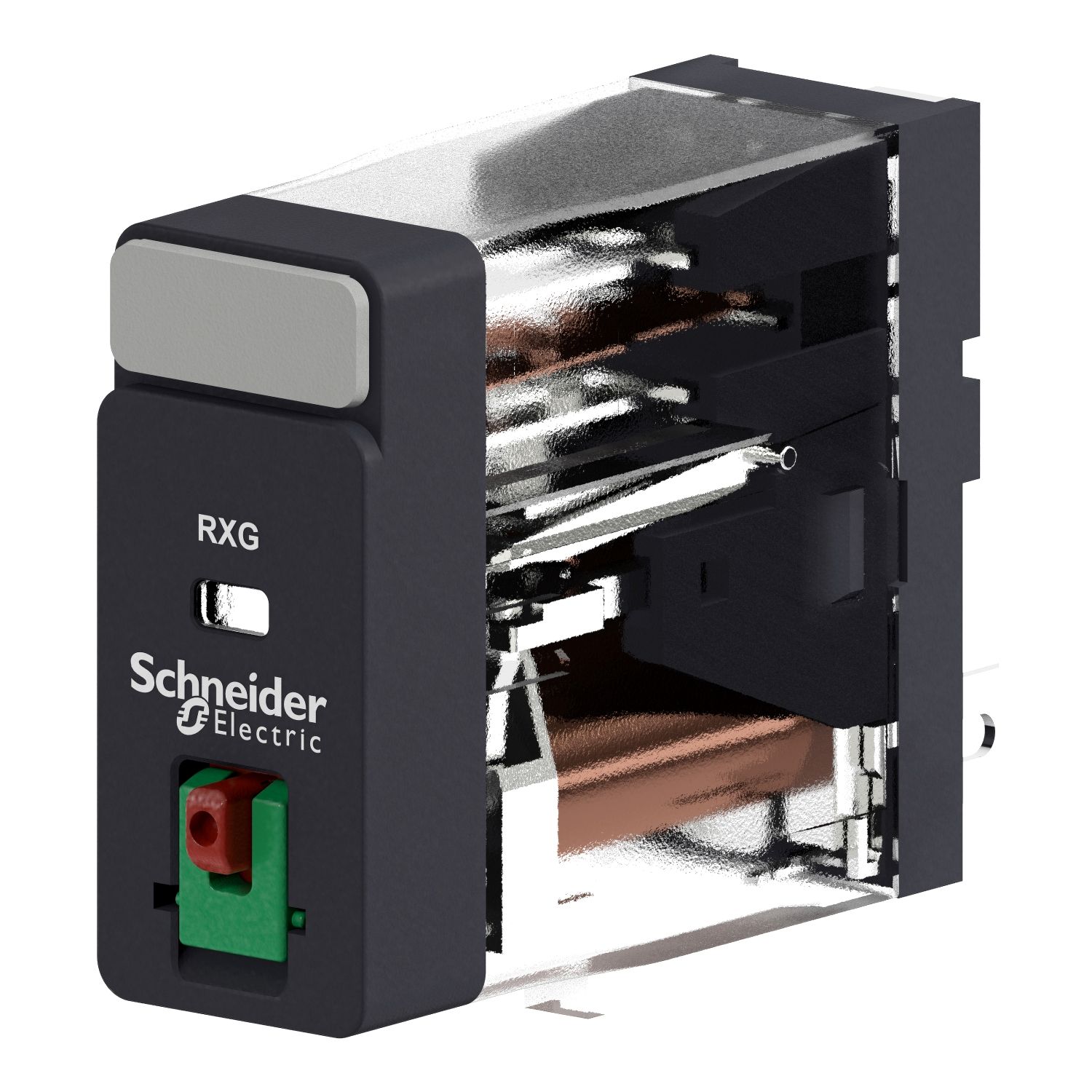 Picture of interface plug in relay, Harmony Electromechanical Relays, 10A, 1CO, lockable test but to n, 24V AC